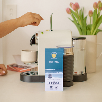 blue swell dark roast coffee pods