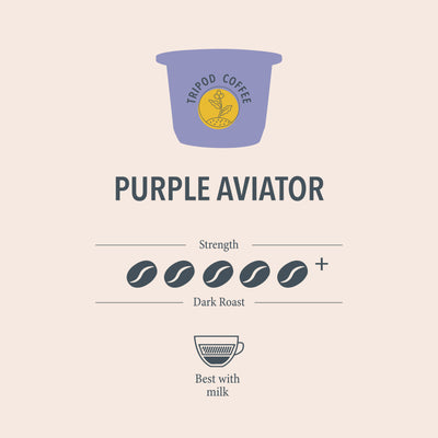 Tripod Purple Aviator Specialty Coffee Pods